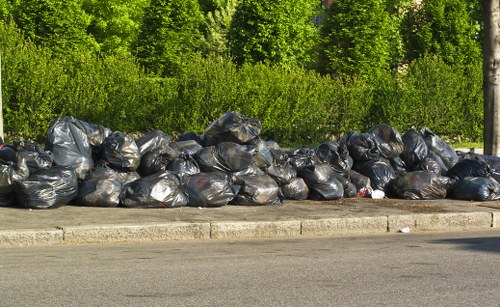 Professional waste clearance team in action